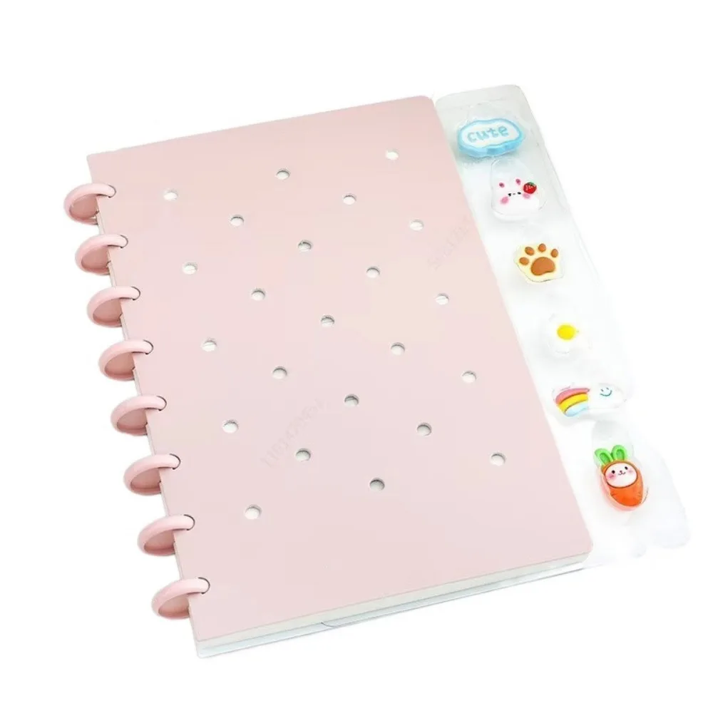 

Creative A5 Loose-Leaf Book Detachable Cartoon Mushroom Buckle Hole Notebook Foam Pp Cover Mushroom Button Removable Diary