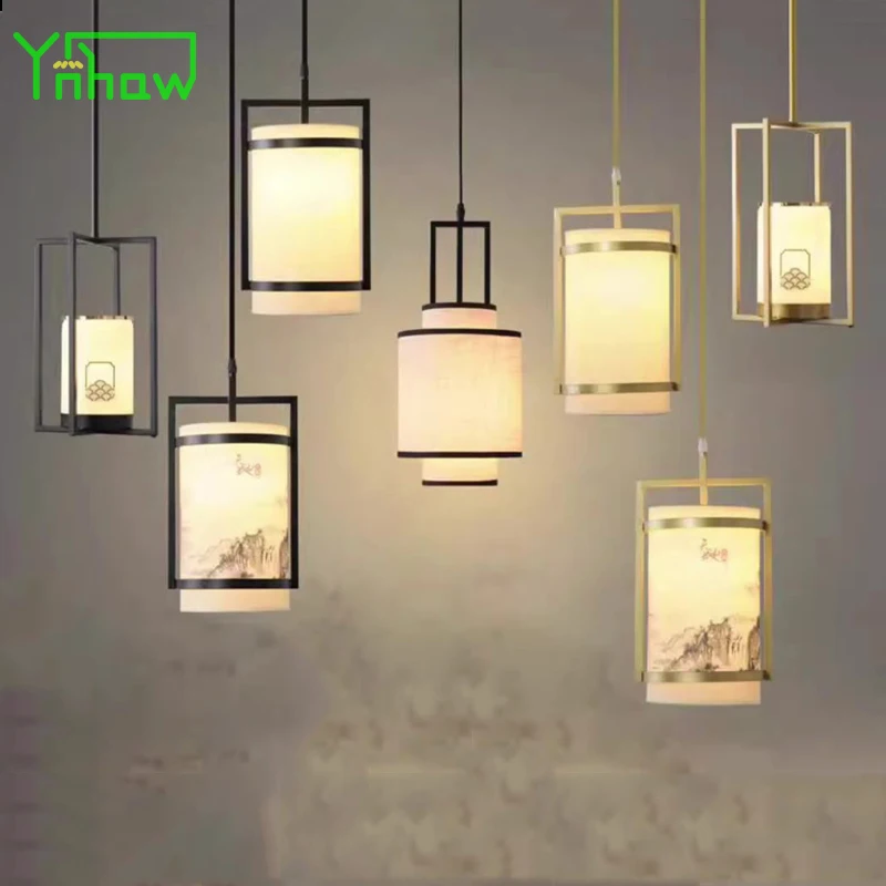 New Chinese Style Zen Small Single-Head Pendant Light for Dining Corridor Bar Bedside Tea Room Study Decorative LED Chandelier