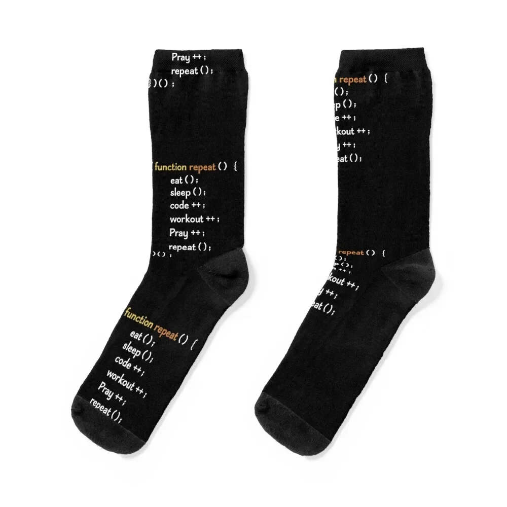 

Funny Computer Science coding Eat Sleep Code / funny coding function / coding gift idea / increment and progress idea Socks