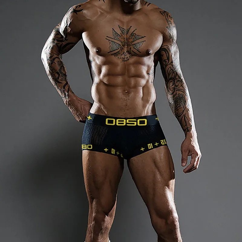 Men's Large Size New Sexy Trendy Sexy Fashion Underwear Personalized Sports Threaded Cotton Boxers