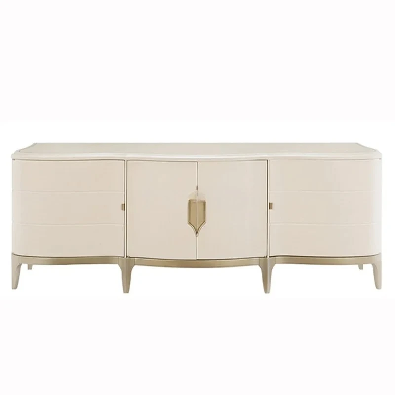 

American light luxury solid wood living room TV cabinet villa storage decorative cabinet