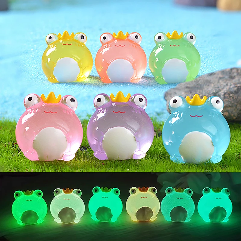 

Mini Frog Glowing Luminous Frogs Figurines Miniature For Fairy Garden Dollhouse Decoration