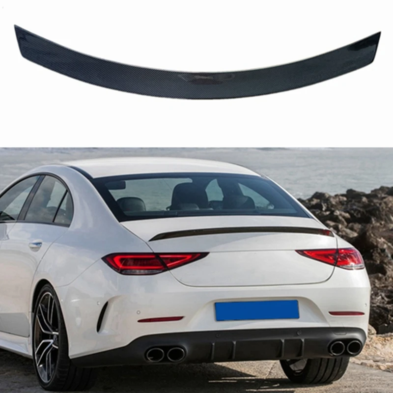 

For Mercedes CLS W257 Real carbon fiber Car Tail Wing Decoration Rear Roof Spoiler For Benz CLS200 CLS300 2017-2020