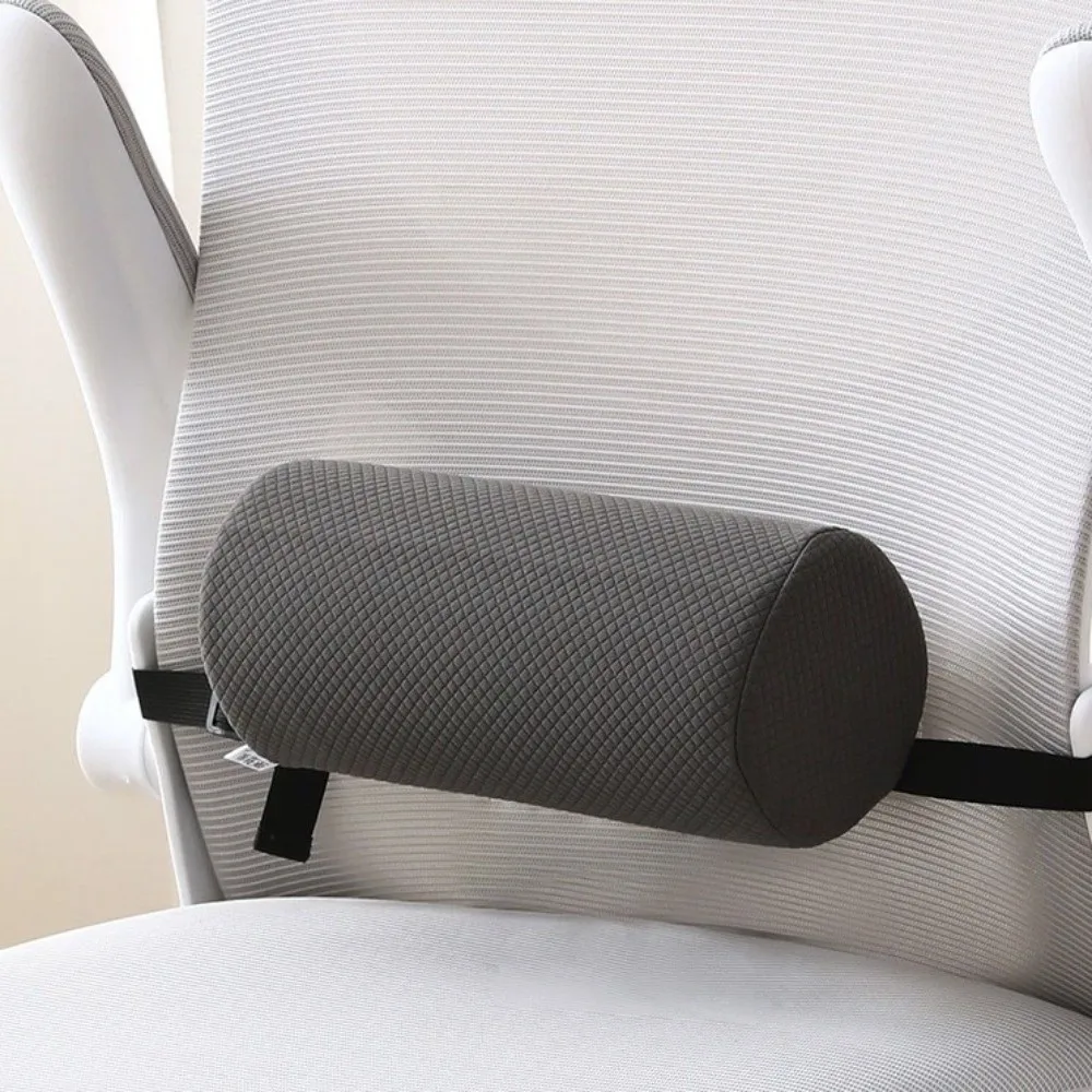 Cylindrical Shape Lumbar Spine Support Pad Foam Soft Lumbar Support Pillow Ergonomic Design Roll Round Seat Cushion Office Chair