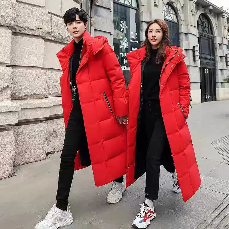 

New 90% White Duck Down Jacket Men Women Winter Thick Warm Long Knee Over Down Jacket High-quality Lightweight Puffer Coats