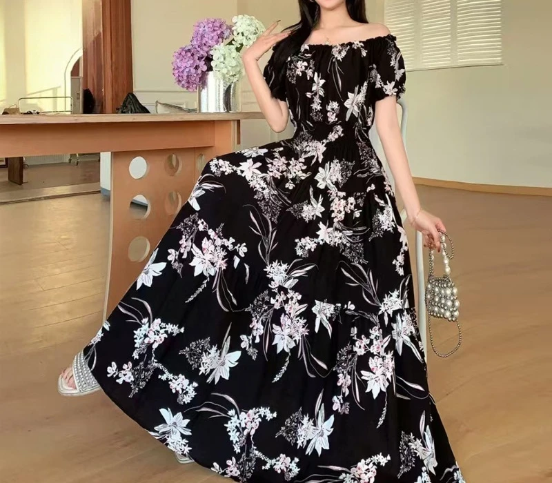 새로운 인도 드레스 여성 의류 여름 보헤미안 롱 빈티지 섹시 한국 패션 캐주얼 보헤미안 플로럴 로브 여성용 드레스