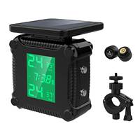 Motorcycle Solar Charge Tyre Temperature Alarm Sensor Tire Pressure Monitoring System Colorful Display Wireless TPMS