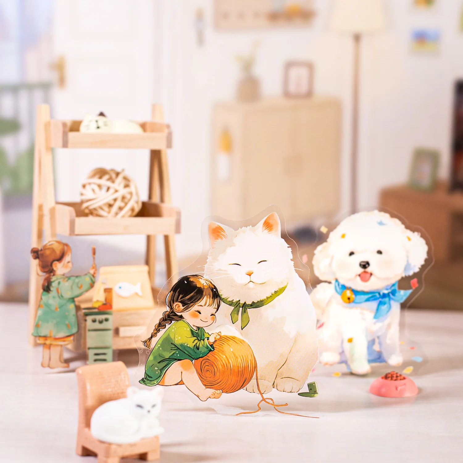 

10 листов/пакет, кавайные персонажи и домашние животные, набор наклеек для домашних животных для скрапбукинга, ведения журнала, сделай сам, фоторамка, украшение для коллажа