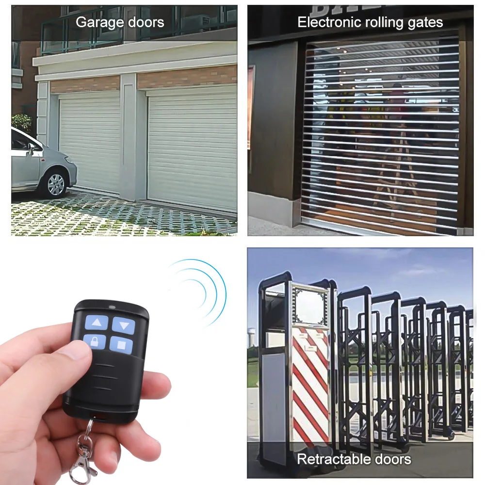 4 Buttons 433Mhz Garage Gate Door Opener Duplicator Copy Remote Controller 433.92MHZ Remote Control Clone Cloning Code Car