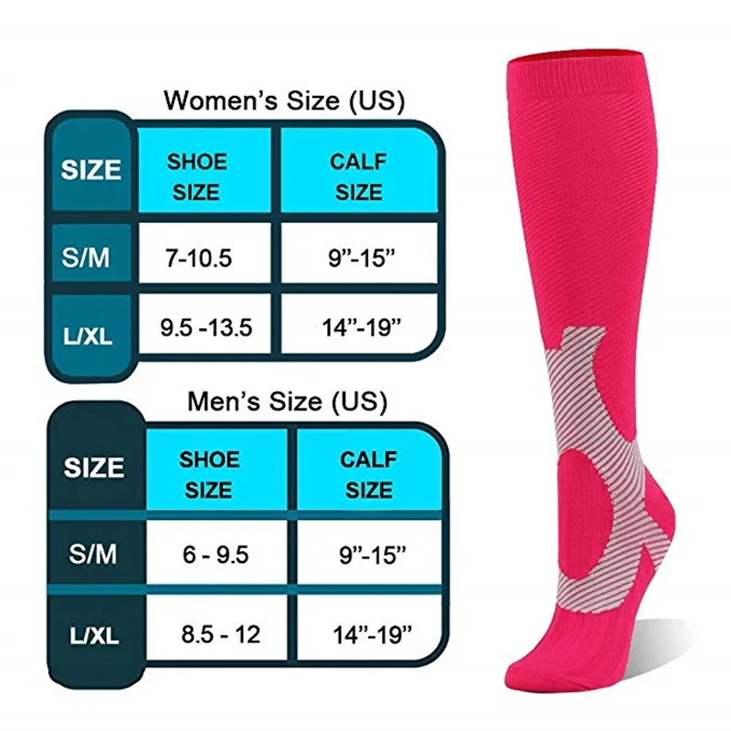 Compression Socks Varicose Vein Stocking Running Cycling Socks Fit for Edema Diabetic Pregnancy Blood Circulation Fashion Socks