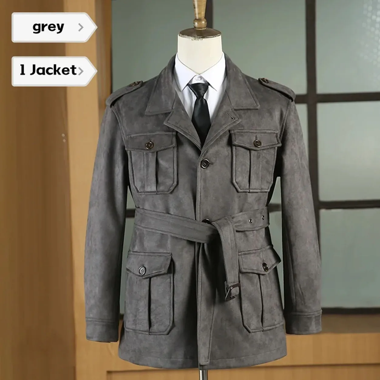 

Men's Classic Velvet Blazer Single Breasted Wool Blend Hunting Coat with Four Pockets Snowflake Print plus Size Sport Coat