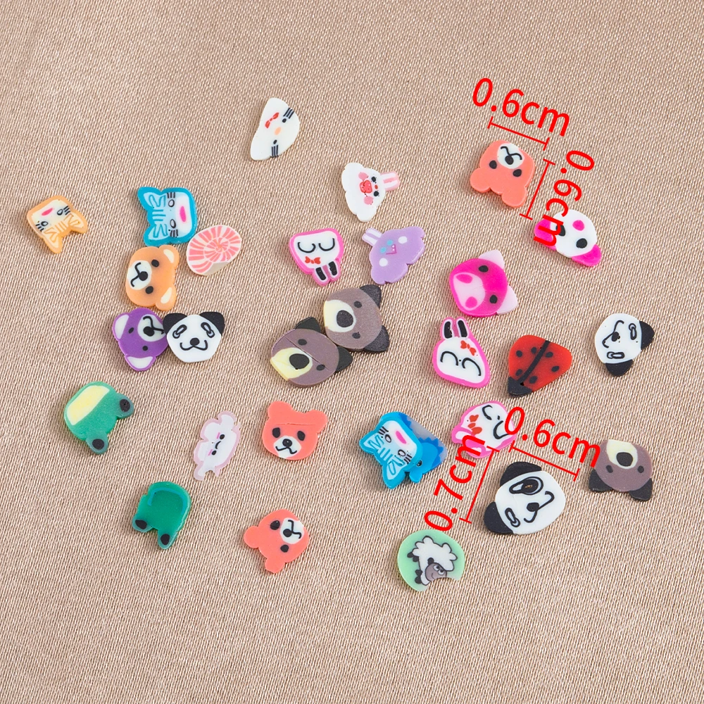 1000pcs Mix Fruit Soft Clay Slime Animal Flower Slice Resin Filler for Nail Art Epoxy Mold DIY Craft Making Wholesale