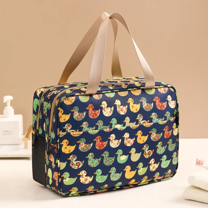 Handle Portable Makeup Bag Large Capacity Multiple Compartments Dry Wet Separation Cosmetic Bags Travel Supplies Storage Handbag