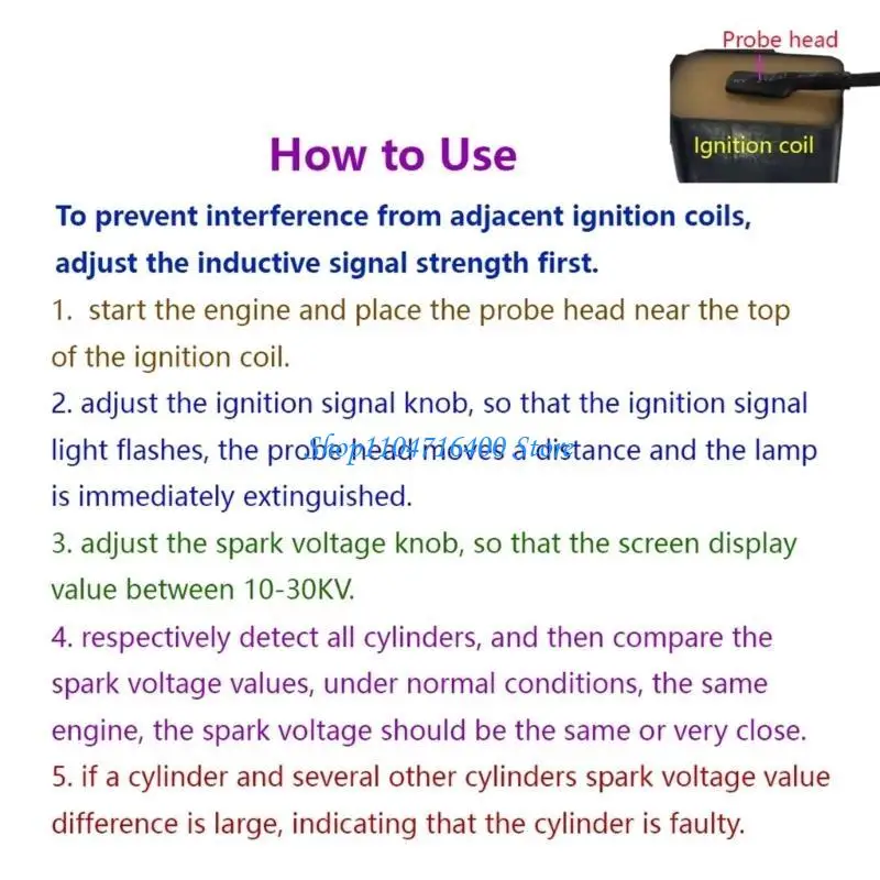 y1gd أنظمة الإشعال للسيارات اختبار T100 Car Car Coils أداة تشخيص أداة الكشف عن إشارة الكشف عن معدات اختبار