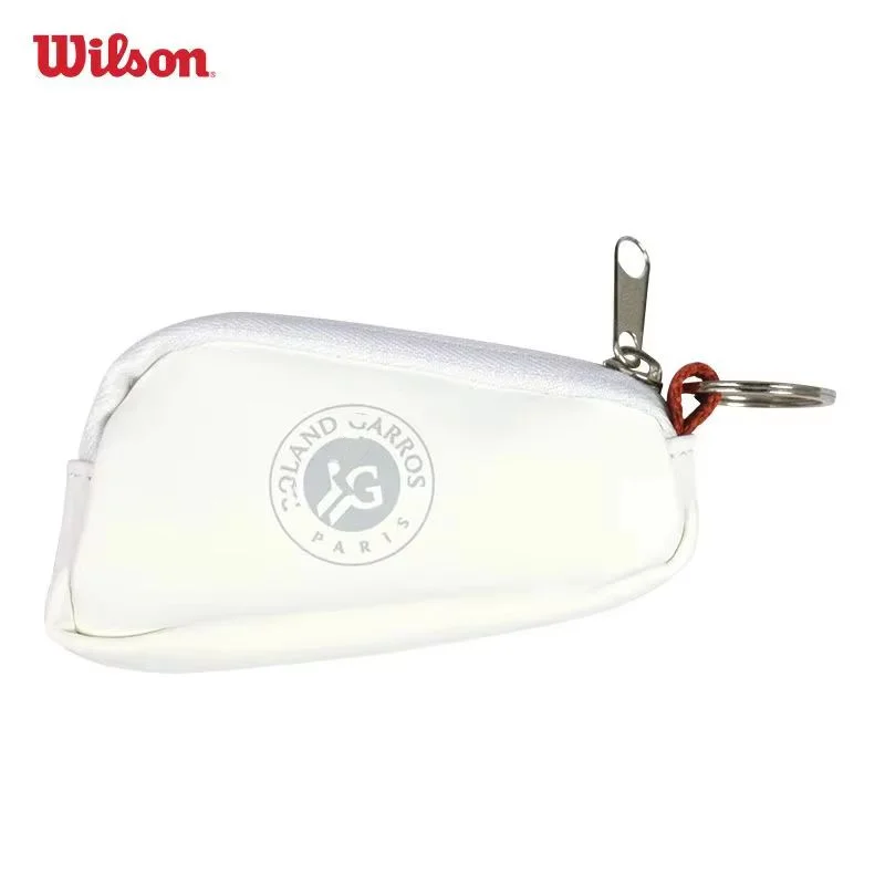 Wilson 2024 Mini Key Bag French Open White Handheld Mini Tennis Key Pack Collection Exquisite Keychain Storage Bag