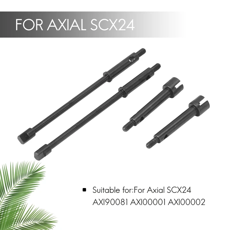 BNVN-4Mm Widen Steel Drive Stub Axles CVD Joint Drive Shaft Upgrade Parts For 1/24 RC Crawler Axial SCX24 90081 Accessories