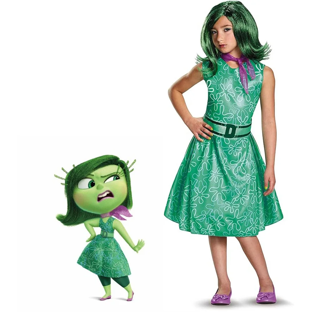 Inside out 2 Anxiety Cosplay Costume Full Set Halloween Disgust Costume New Movie Party Jumpsuit for Joy Fear  Embarrassment