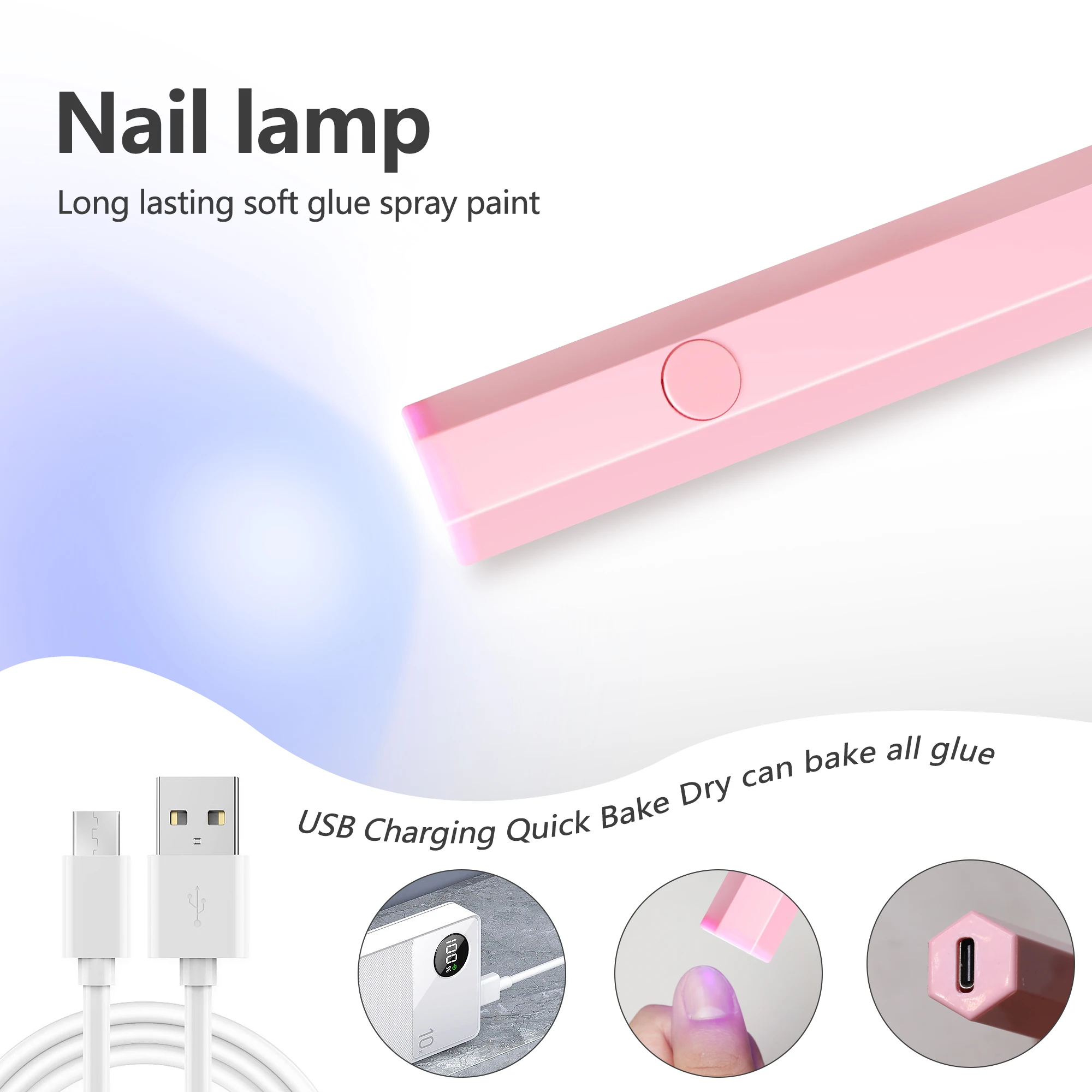 HALAIMAN Mini Portable Flashlight Nail Dryer Uv Led Lamp For Gel Nails Polish Drying Lamp Manicure Nail Art Tools Machine