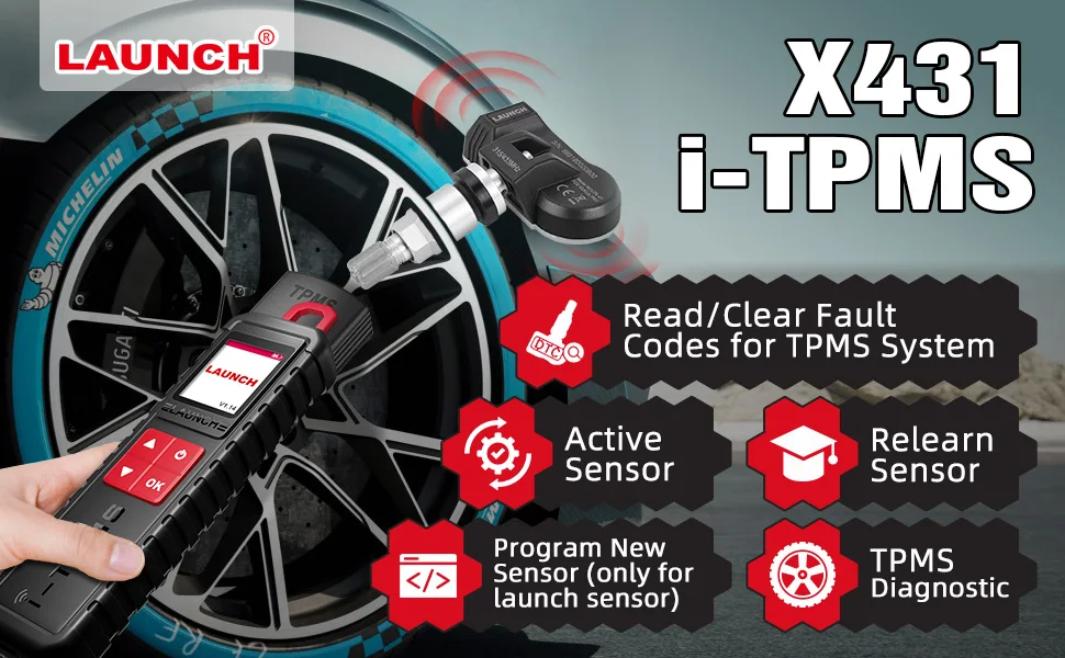 LAUNCH X-431 i-TPMS TPMS  Handheld TPMS Service Tool, Activation/Relearning/Programming Sensors Works w/ X431 Scanner view 6