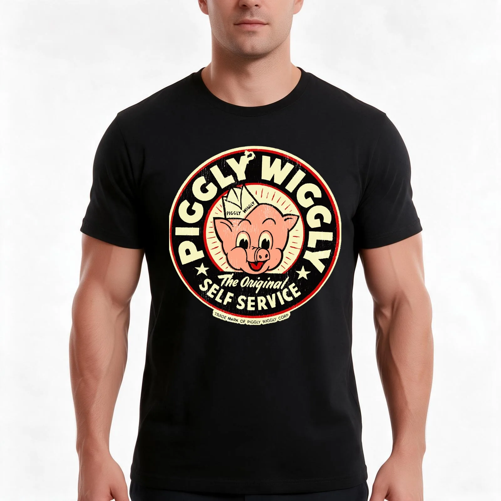 Piggly Wiggly VintageAgedClassic T-Shirt Summer Casual Cotton Tee Oversized Streetwear Tops Vintage Graphic Print