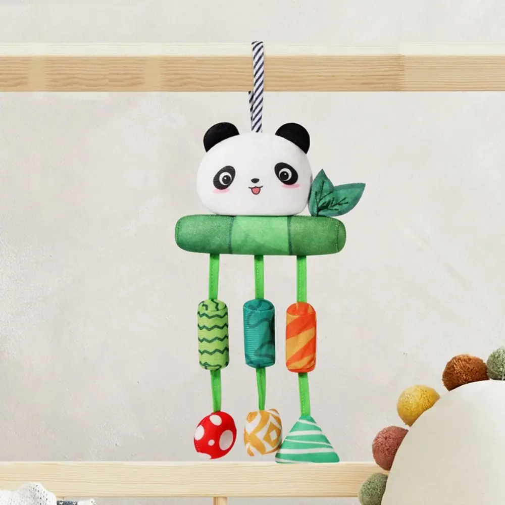 Soft Plush Baby Wind Chime Toy Cartoon Teether Animal Stroller Hanging Pendants Rattle Sensory Stimulation