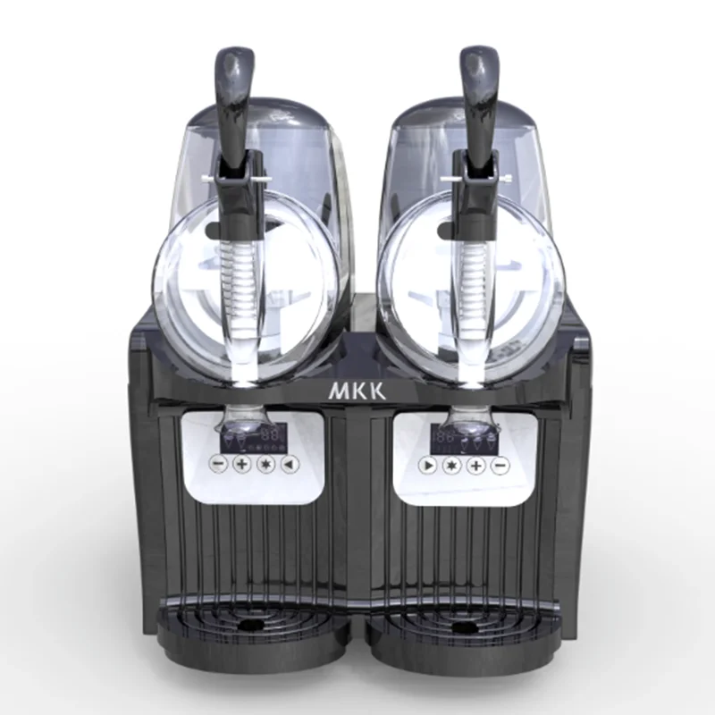 Electric Automatic Slush Maker Machine Frozen Drink Snow Melting Machine 300W 5L Commercial Slushy Machine 2.5L x 2 Double Tank
