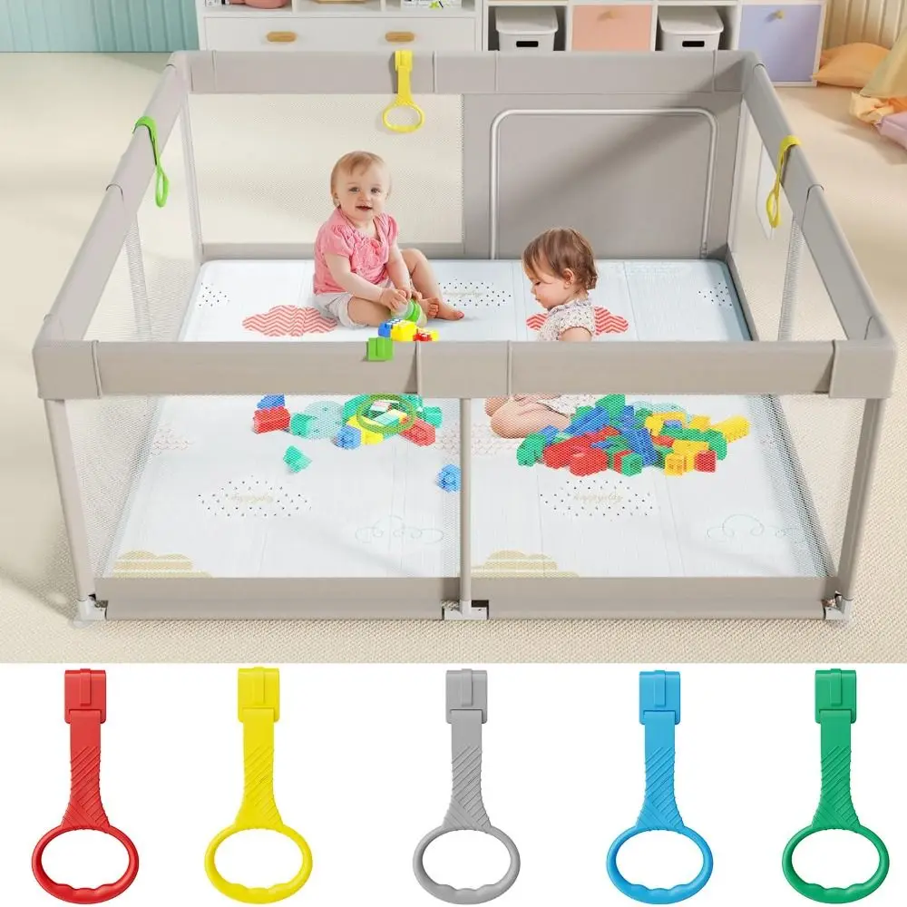 Plastic Playpen Pull Ring Fun Solid Color Light Weight Baby Toys Playpen Accessories Baby Crib Hooks