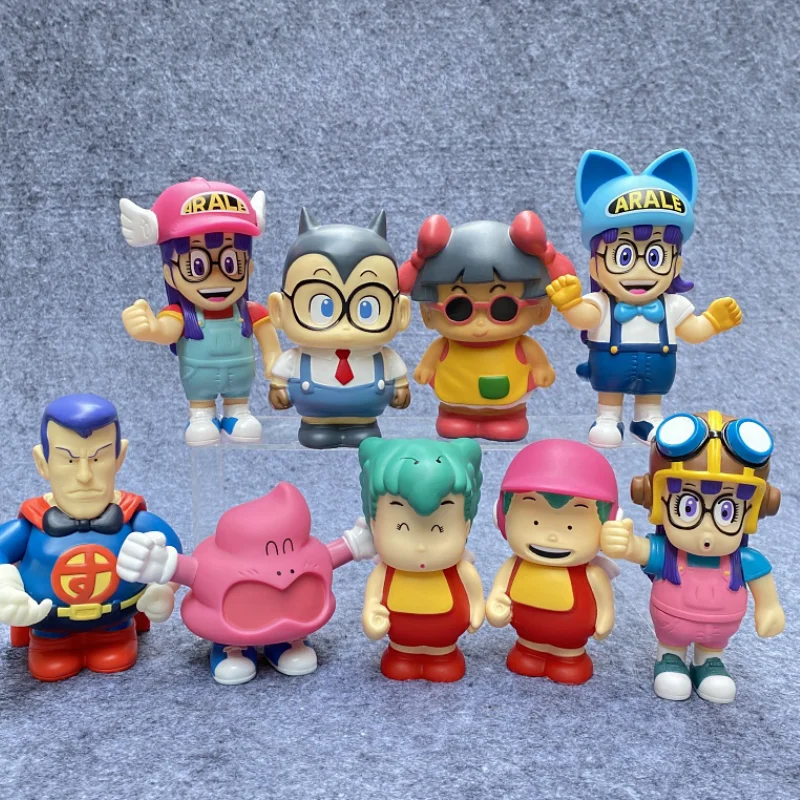 9pcs Arale Figure Dr. Slump Anime Figure Senbei Norimaki Figurine Pvc Model Birthday Gifts Children's Toys Collectible Animation