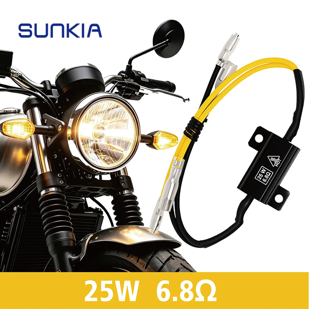 MotorTurn Signal Lamps Resistors 25W 6.8/8/10Ohm Motorcycle LED Accessories LED Turn Signal Decoder