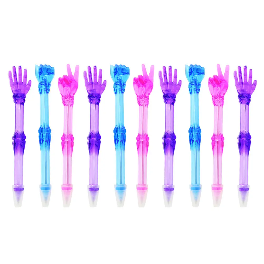 

Набор из 10 прозрачных гелевых ручек с дизайном в виде пальцев для студентов, детей и офиса, для ежедневного письма, с плавным письмом, высококачественными чернилами, устойчивыми к выцветанию