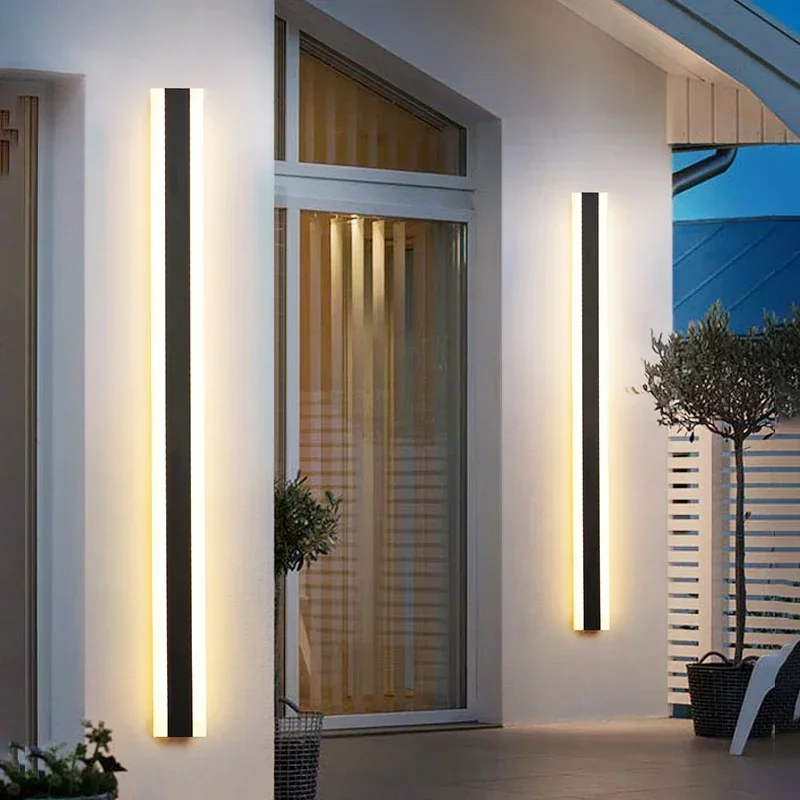 Imagem -02 - Impermeável Lâmpada de Parede ao ar Livre Varanda Sconce Light Jardim Led Long Wall Lights Garagem Front Yard Luminárias 110v 220v Ip65