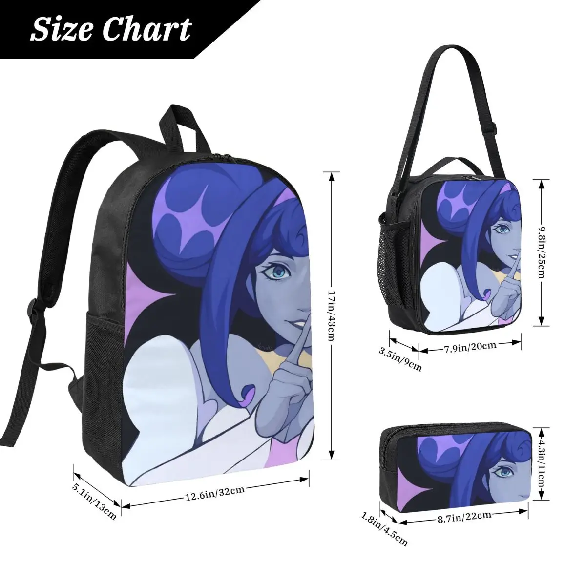 3Pcs K-Knights Of Guinevere School bags Set for Girls Boys Pencil Boxes Backpack Sets with Lunch Box For School  Knapsack