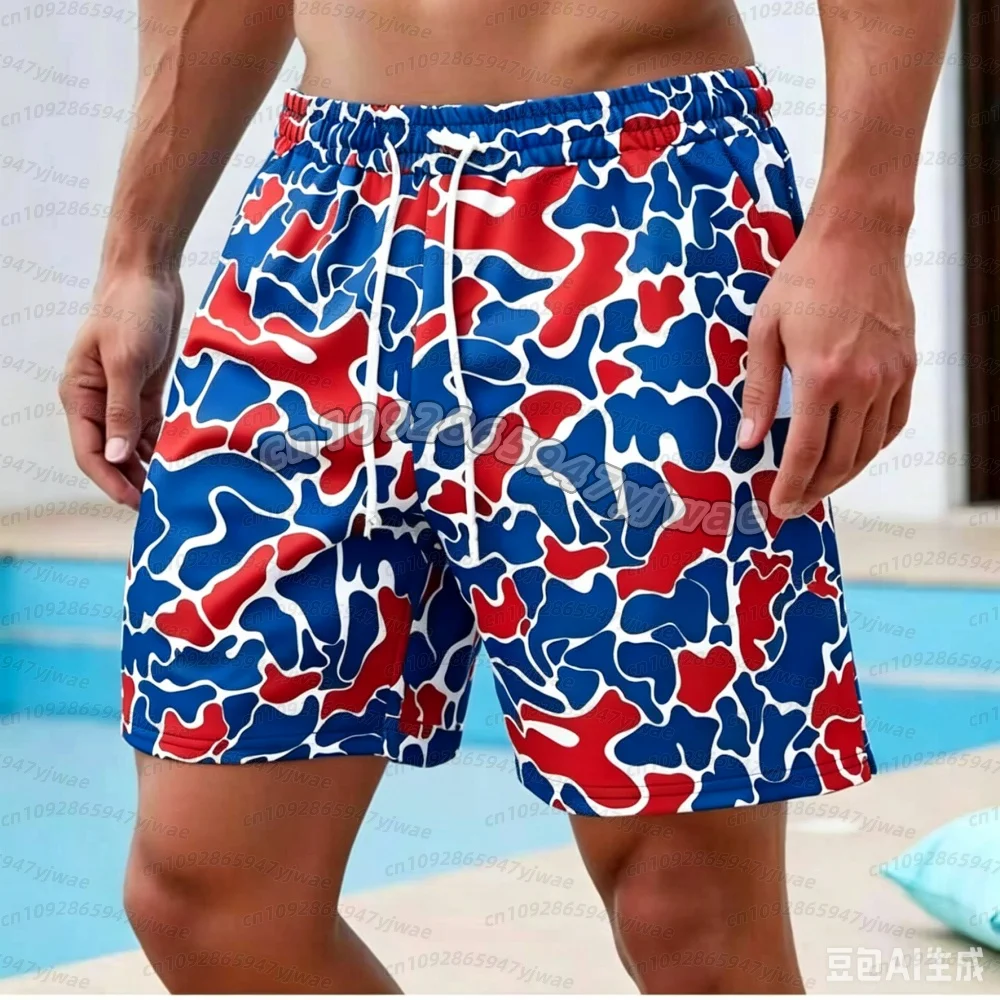 26 Summer Men Board Surf Shorts camouflage Print Trunks Drawstring Elastic Quick Dry Hawaiian Beach Shorts Men shorts