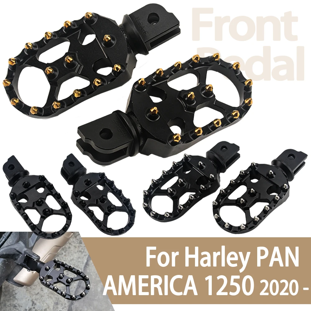 Driver Anti-Slip Footpegs Wide Footrest Motorcycle Adjustable Front Foot Pegs Pedal For Harley PAN AMERICA 1250 1250Special 2020