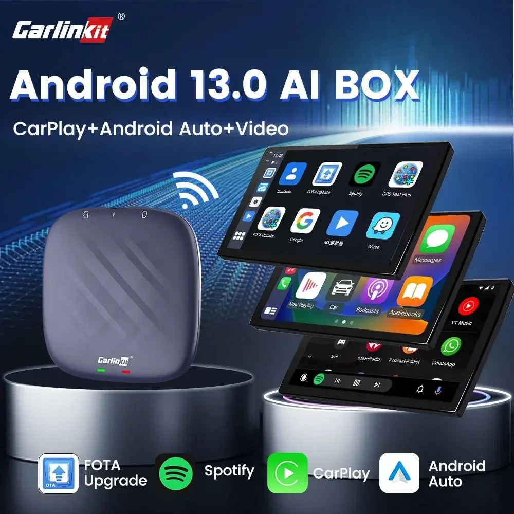 CarlinKit Wireless Carplay Adapter 2.4&5G Wifi Android Auto Wireless Car Adapter Android 13 Plus TV Box for Spotify Youtube VW