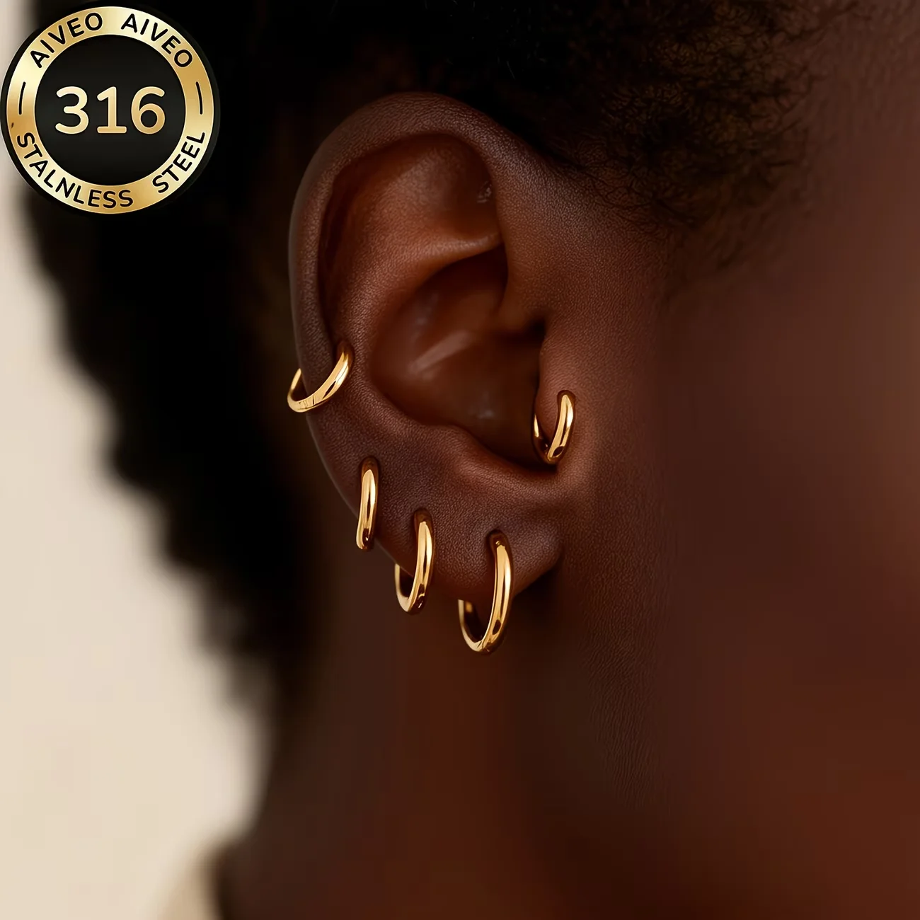Classic Stainless Steel Huggie Hoop Earrings for Men Woman Hypoallergenic High Polished Simple Stackable Daily Piercing Jewelry