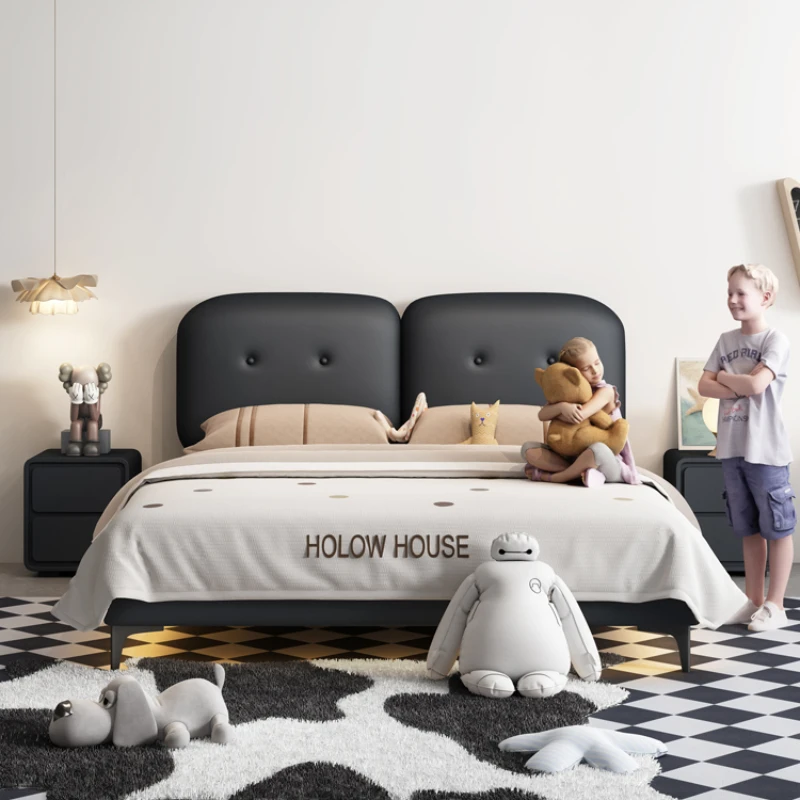 Senior Customization Children Bed Black Solid Wood Room Simplicity Children Bed Modern Cama Infantil Bedroom Furniture QF50TC