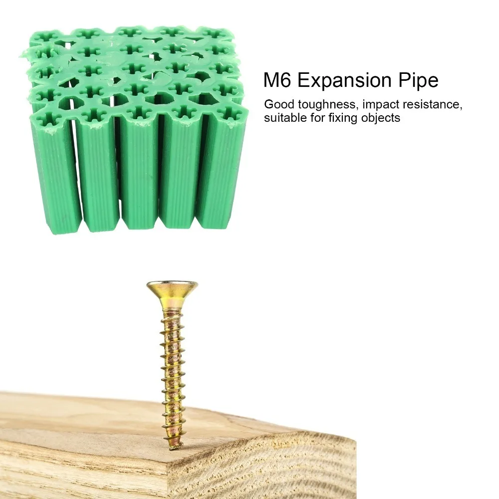 100pcs Durable Multi-Pack Drywall Plugs Green 1/4