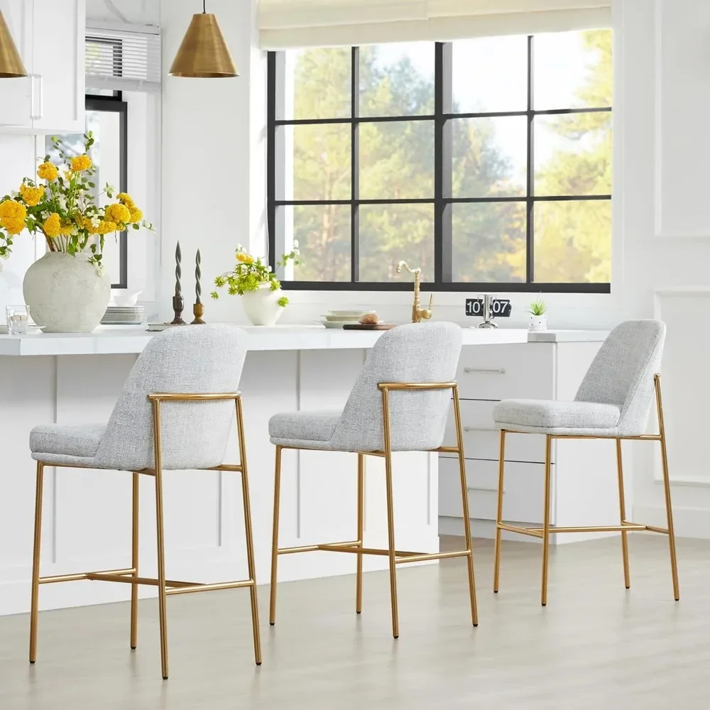 مجموعة مقاعد بار بارتفاع البار مكونة من 2، مقاعد بار معدنية لجزيرة المطبخ المعتمدة من FSC، ارتفاع المقعد مرتفع 27 بوصة