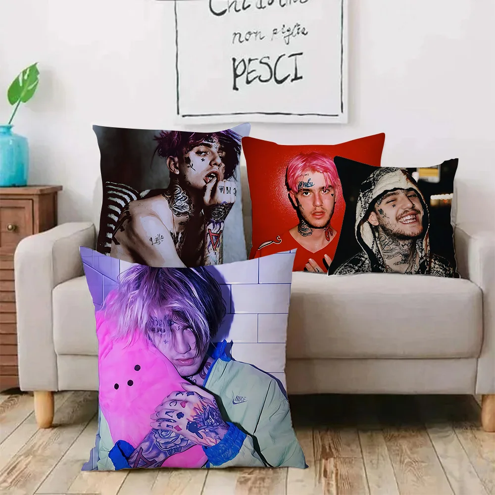 Rapper Singer Lil Peep Pillow Covers Cartoon Sofa Decorative Home Double-sided Printing Short Plush Cute Cushion Cover