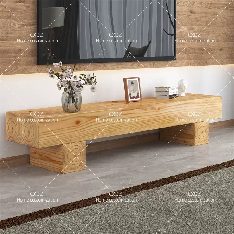 Nordic B & B log coffee table TV cabinet combination modern simple household small apartment living room creative tea table