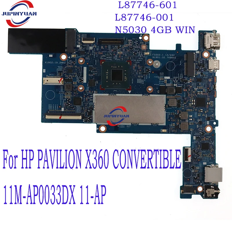 For HP PAVILION X360 CONVERTIBLE 11M-AP0033DX 11-AP Laptop Motherboard L87746-601 L87746-001 N5030 4GB WIN