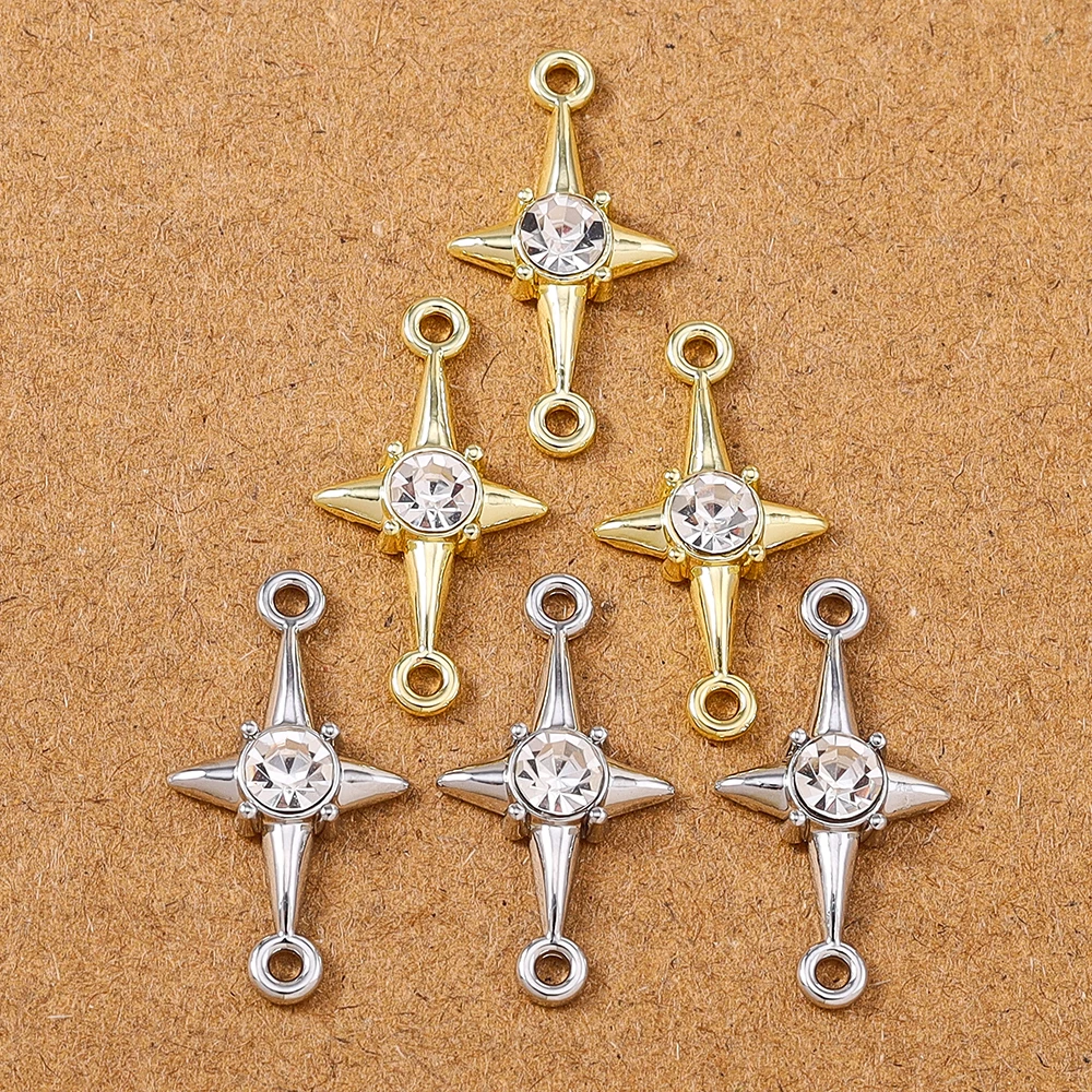5 Stück 23*12mm Kristall Polar Star Charms Verbinder Anhänger für DIY Halskette Ohrringe Armband Schmuckherstellung Zubehör Zubehör – Detail 5