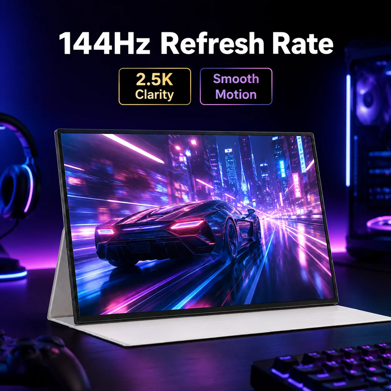LESOWN 18 Inch 2.5K 144Hz Portable  Screen Aluminum Build Driverless for Laptop
