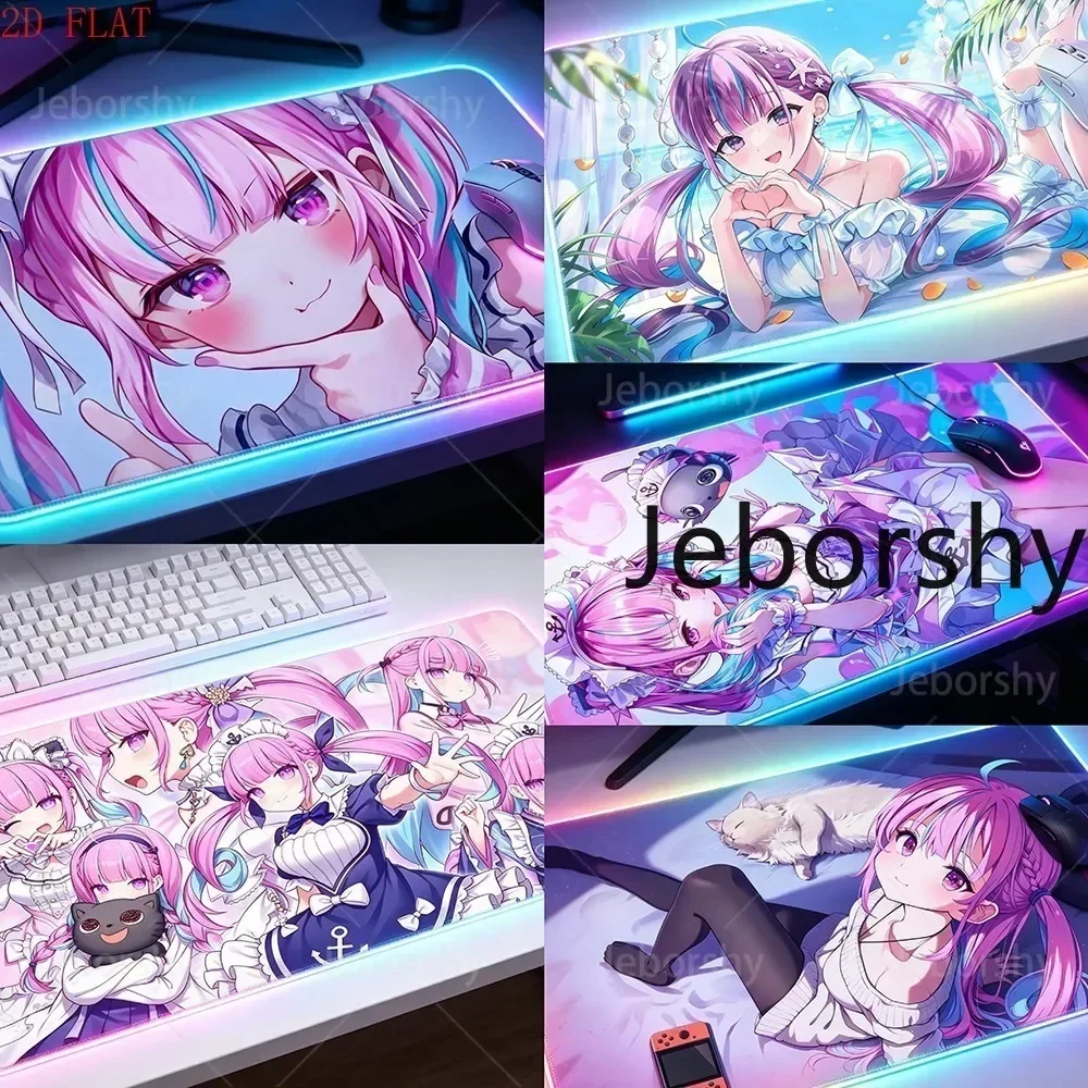 

Pink Blue Hair Girl RGB Gaming Mouse Pad, Extended LED Desk Mat, Perfect Gift for Gamers