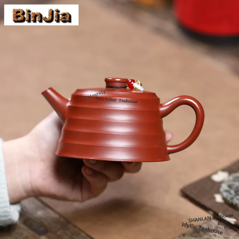 240ml Ancient Yixing Purple Clay Teapots Master Handmade Pot Raw Ore Da Hong Pao Mud Kettle With Infuser Zisha Tea Set Gifts