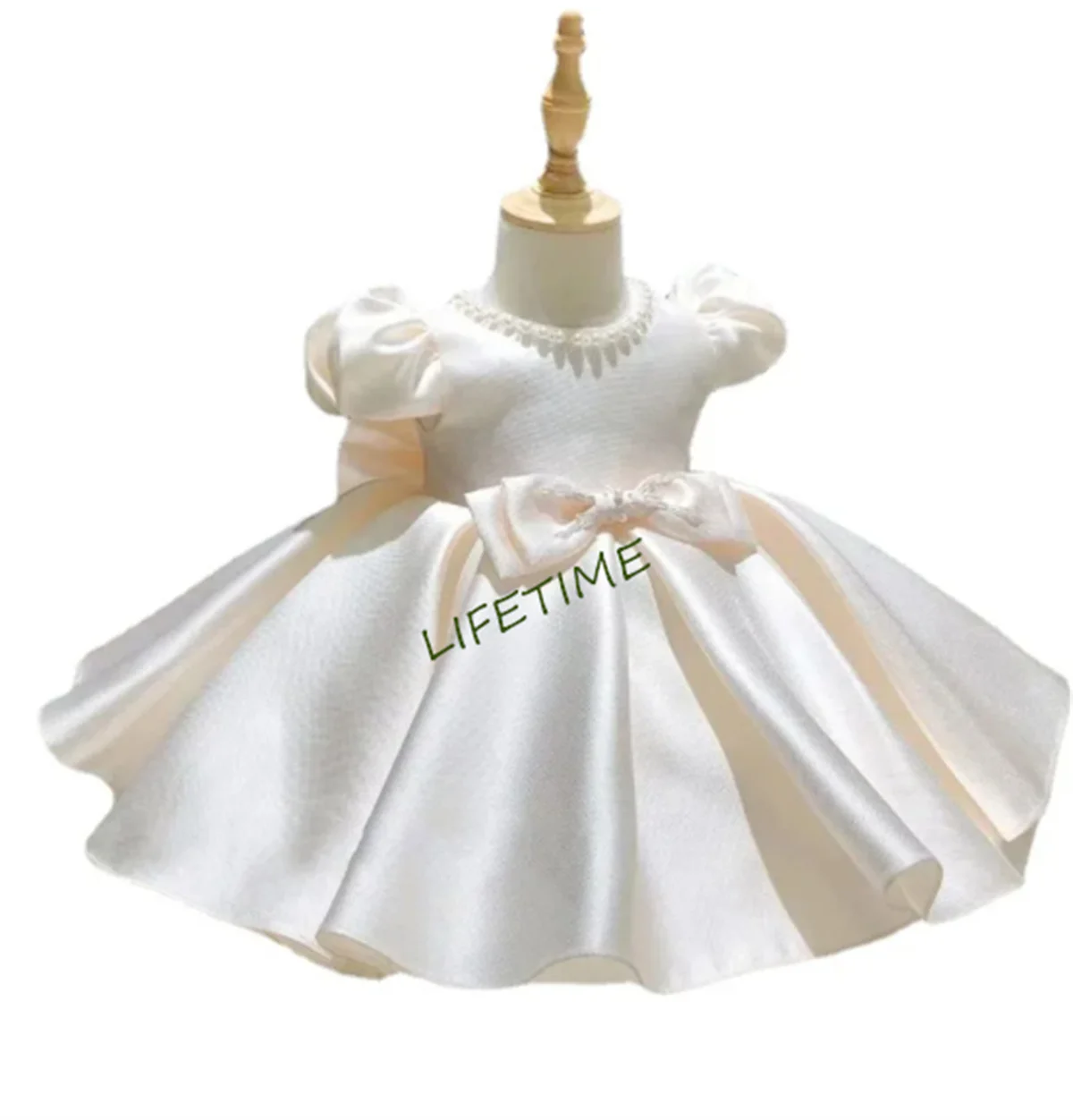 Ivory White Flower Girls Dresses Cute Baby Birthday Princess Clothing Costume Infant Kids Party Christening Vestidos