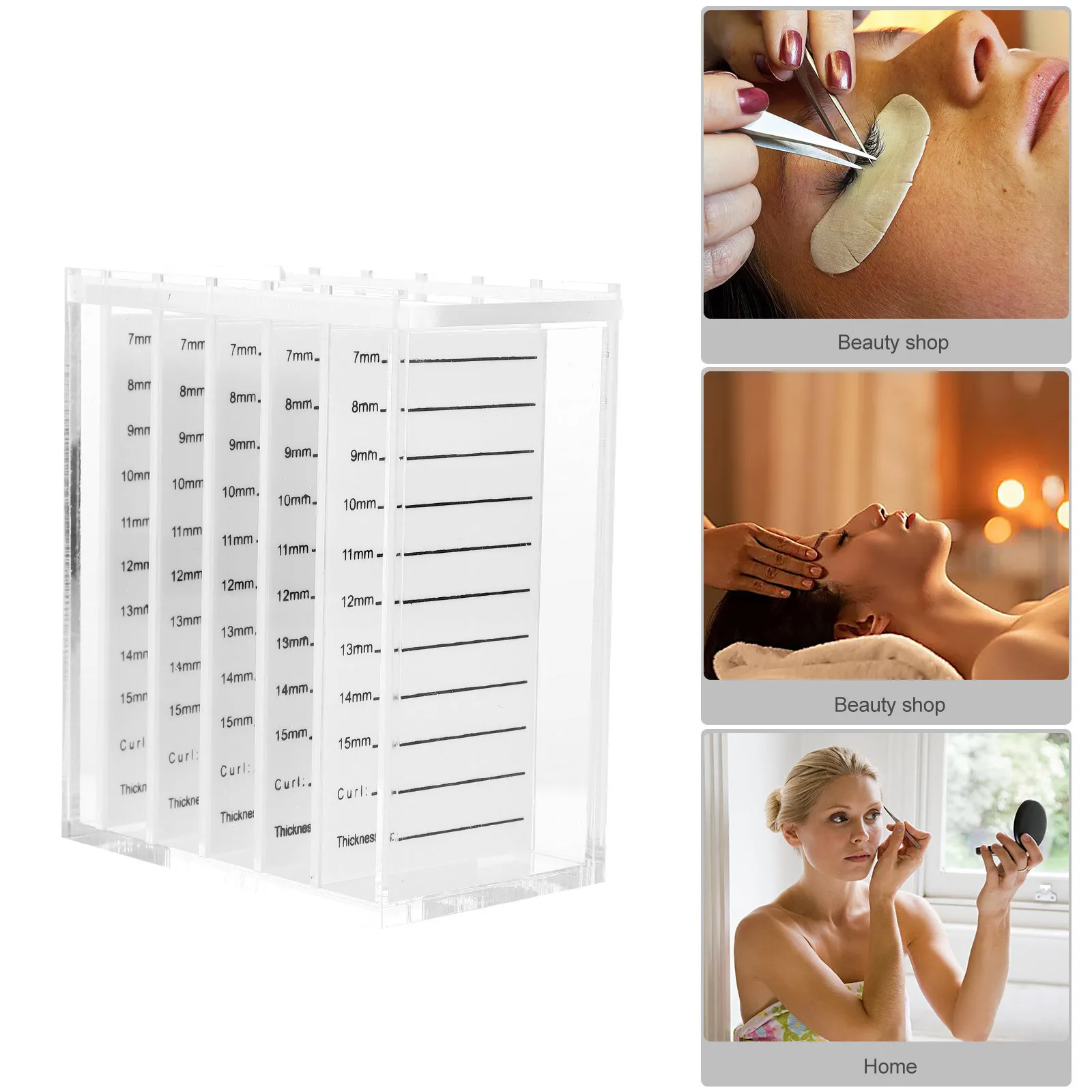 

Eyelash Storage Box Clear Acrylic Organizer for False Lashes Supplies Container Packaging Cases Removable Partition Sliding Door