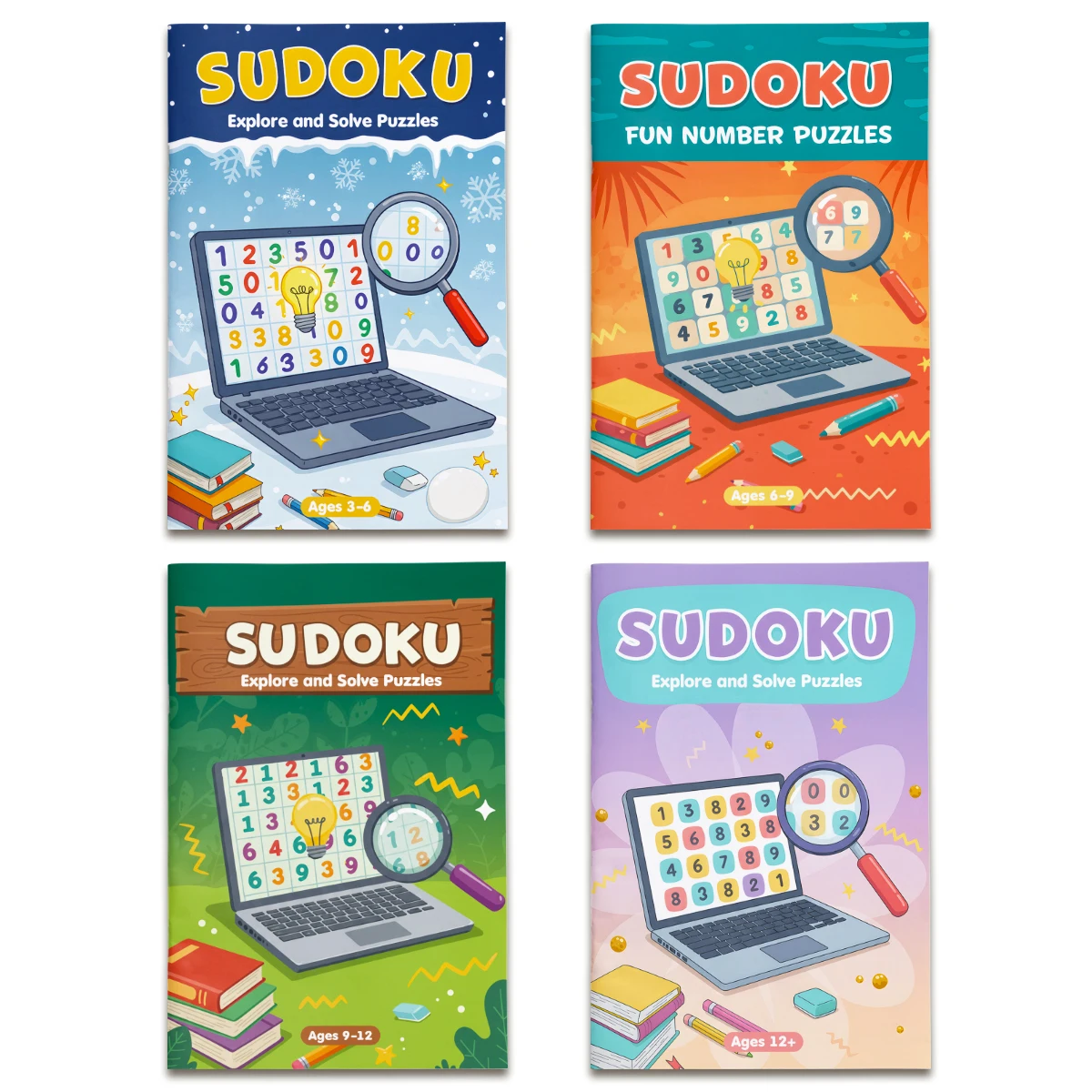 Kids Early Education Sudoku Puzzle Book, Brain Teaser Logic Game Workbook, Number Reasoning Training Book for Toddlers