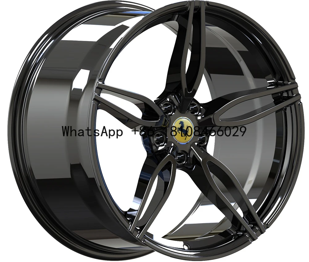 

18 19 20 21 22 24 inch Black Monoblock Alloy Car Rims Double Spokes Concave forged Wheels for Ferrari and Mercedes Benz